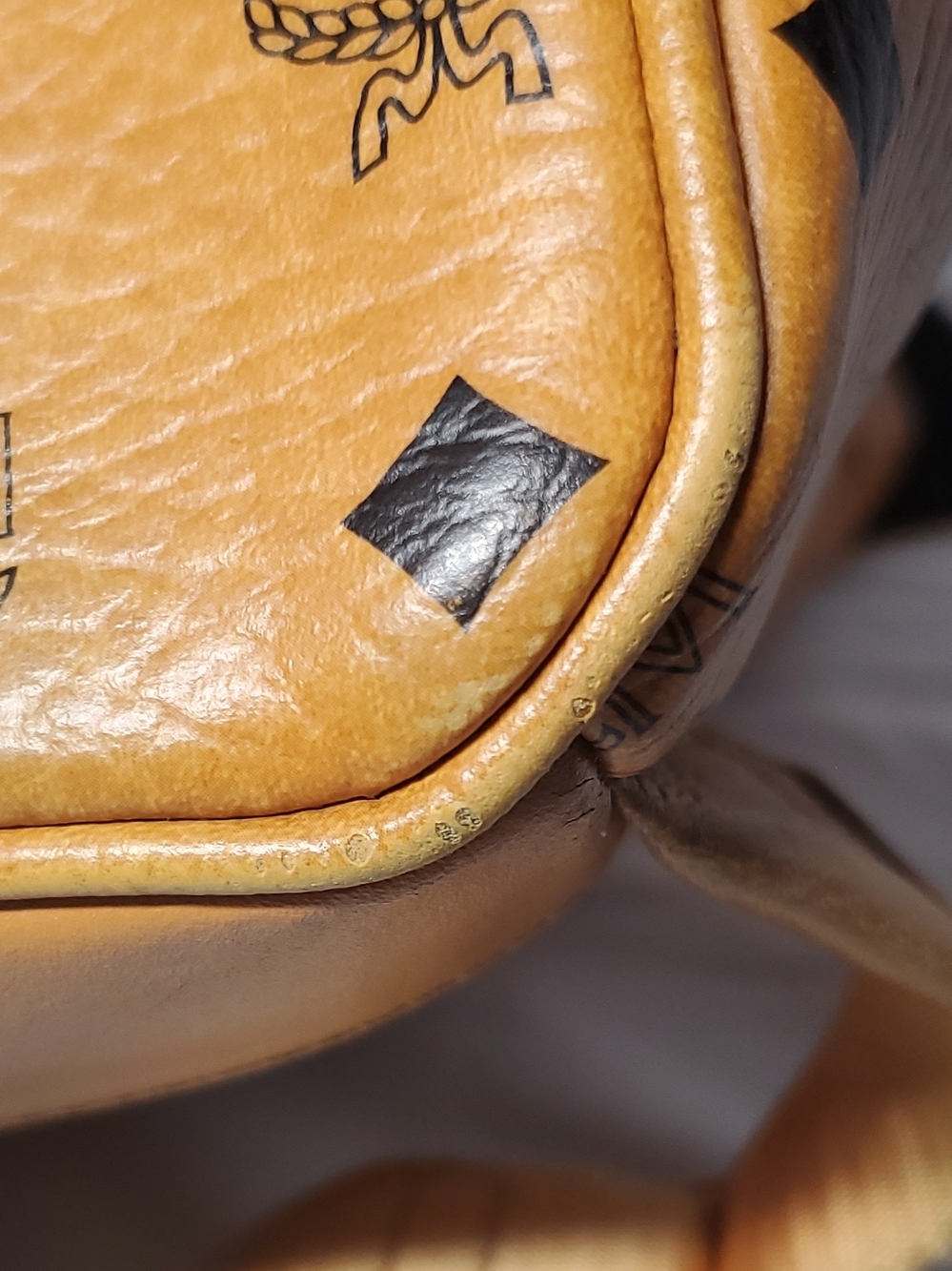 Authentic MCM Cognac Logo Monogram Backpack-Large - Picture 9 of 16